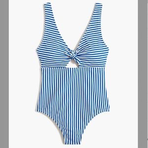 NWT Striped one-piece cutout swimsuit with bow